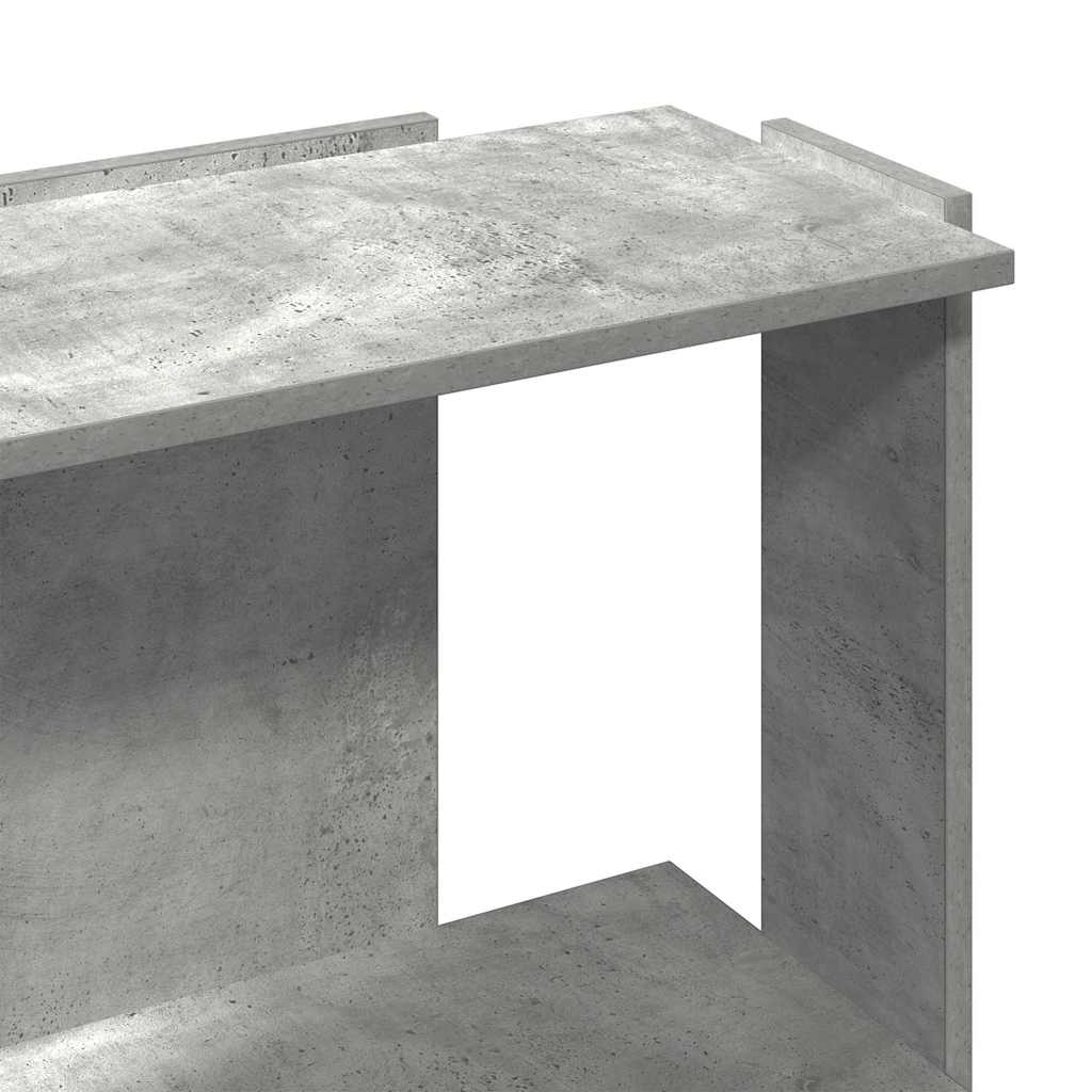 Bookcase 3-Tier Concrete Grey 60x30x80 cm Engineered Wood